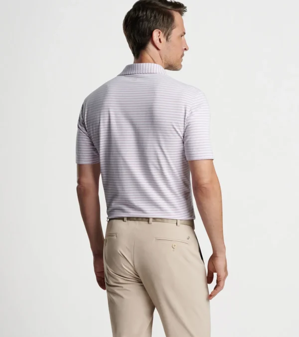 Polos-Peter Millar Polos Albatross Stripe Cotton Blend Piqué Polo