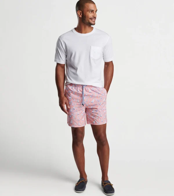 T-Shirts-Peter Millar T-Shirts Boats And Ropes Swim Trunk