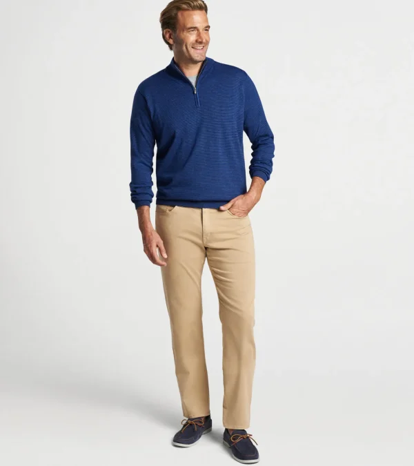 Sport Shirts-Peter Millar Sport Shirts Canton Stripe Quarter-Zip Sweater