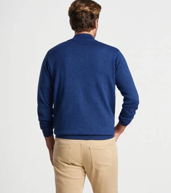 Sport Shirts-Peter Millar Sport Shirts Canton Stripe Quarter-Zip Sweater