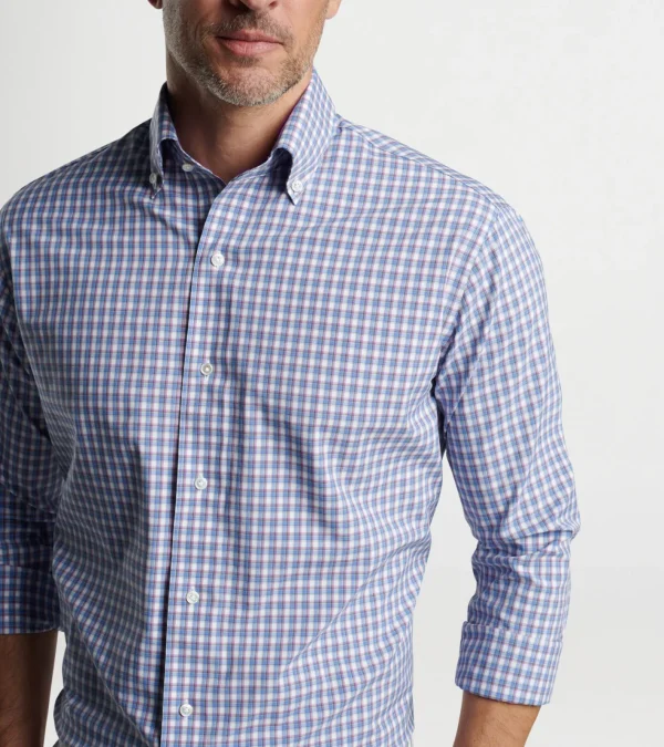 Travel Well-Peter Millar Travel Well Cole Performance Poplin Sport Shirt