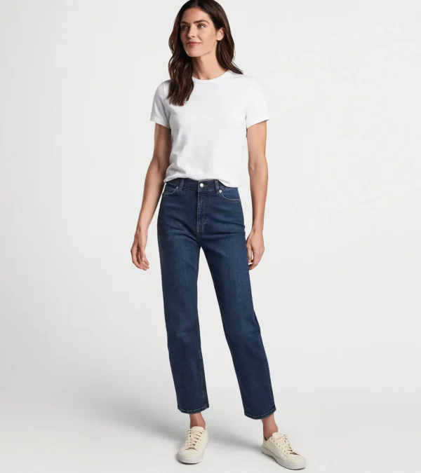 U.S. Open Collection-Peter Millar U.S. Open Collection Crawford High Rise Straight Crop Denim Jean