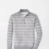 Sport Shirts-Peter Millar Sport Shirts Eastham Striped Quarter-Zip Sweater