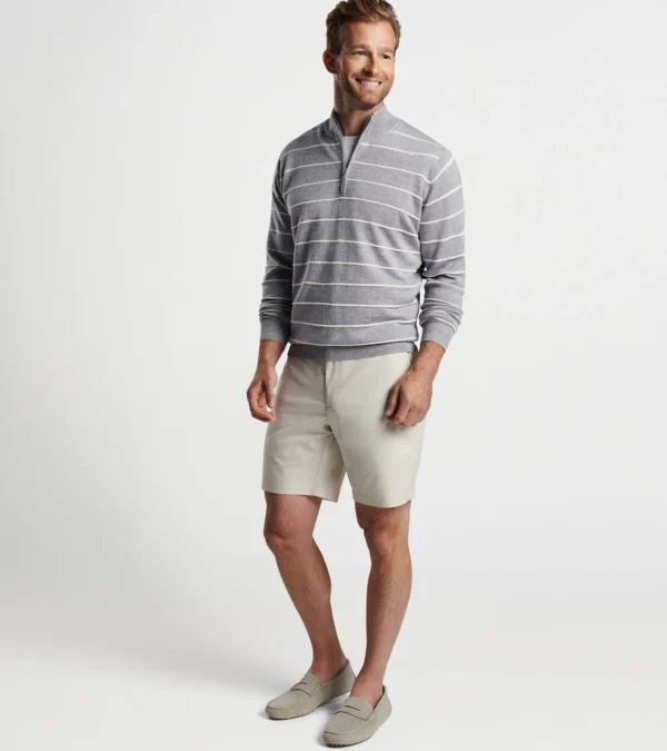 Sport Shirts-Peter Millar Sport Shirts Eastham Striped Quarter-Zip Sweater