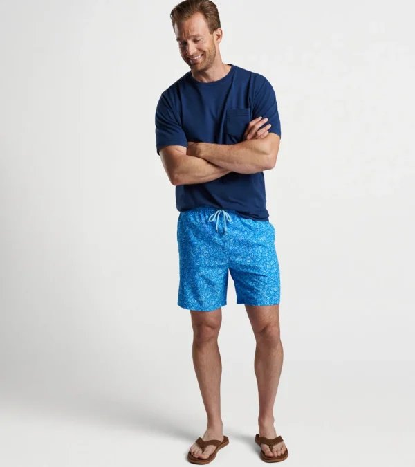 T-Shirts-Peter Millar T-Shirts Henri Botanical Swim Trunk