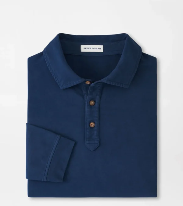 Polos-Peter Millar Polos Lava Wash Long Sleeve Polo