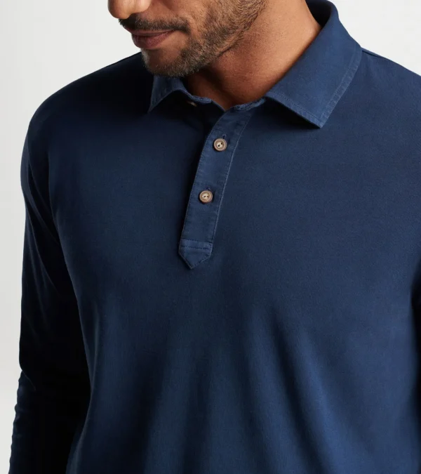 Polos-Peter Millar Polos Lava Wash Long Sleeve Polo