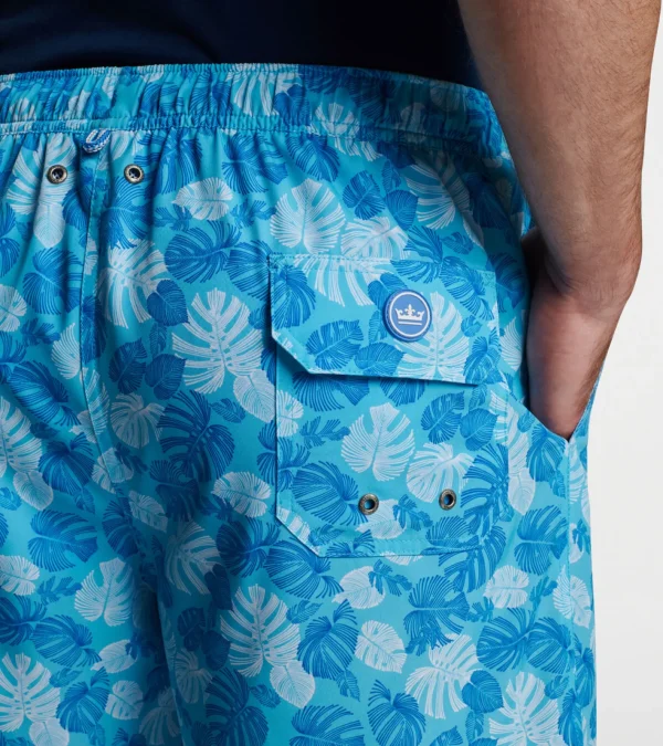 T-Shirts-Peter Millar T-Shirts Linework Monstera Swim Trunk