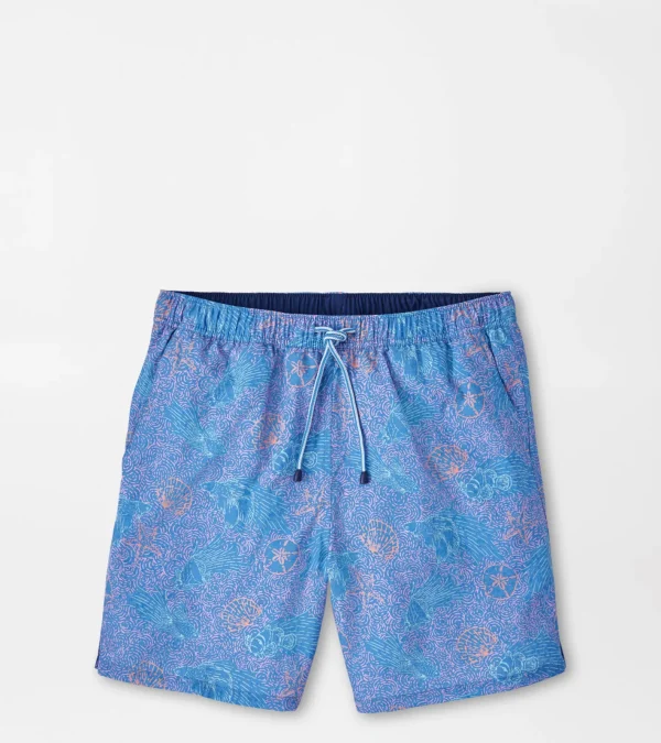 T-Shirts-Peter Millar T-Shirts Making Waves Swim Trunk