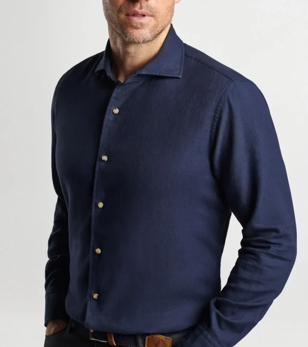 For The Course | Coastal Adventure | U.S. Open Collection-Peter Millar For The Course | Coastal Adventure | U.S. Open Collection Ofanto Cotton Cashmere Sport Shirt