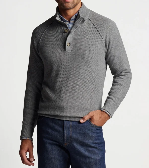 Sport Shirts-Peter Millar Sport Shirts Parkway Textured 3-Button Mock