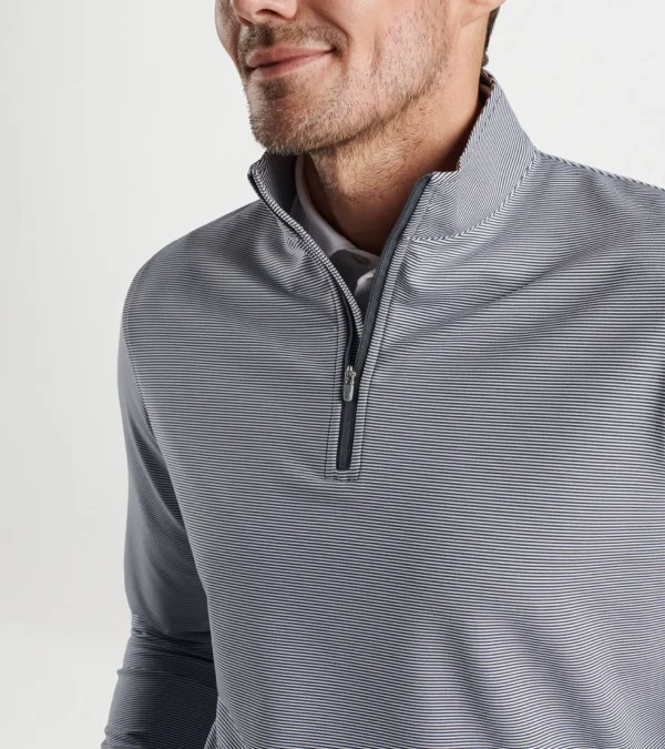 Performance Rain Gear | Polos | Travel Well | Sweaters-Peter Millar Performance Rain Gear | Polos | Travel Well | Sweaters Perth Sugar Stripe Performance Quarter-Zip