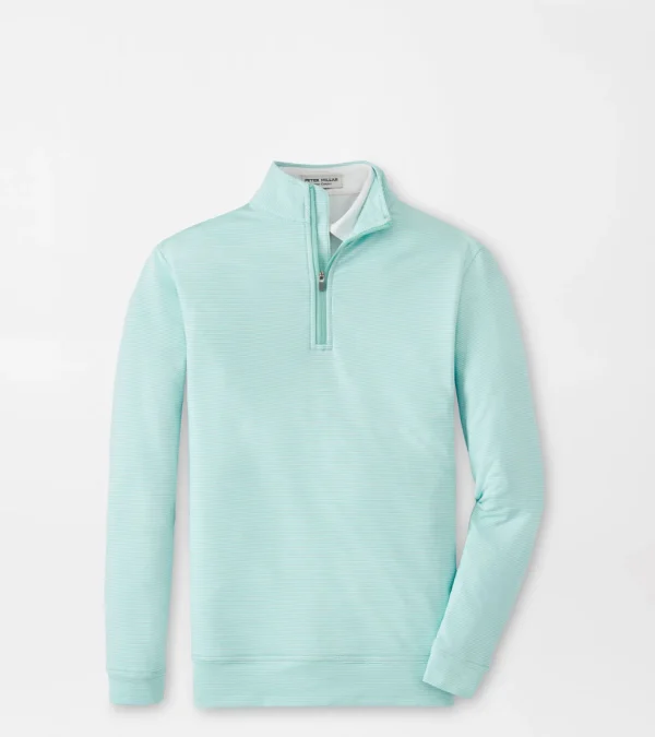 Active-Peter Millar Active Perth Youth Sugar Stripe Performance Quarter-Zip