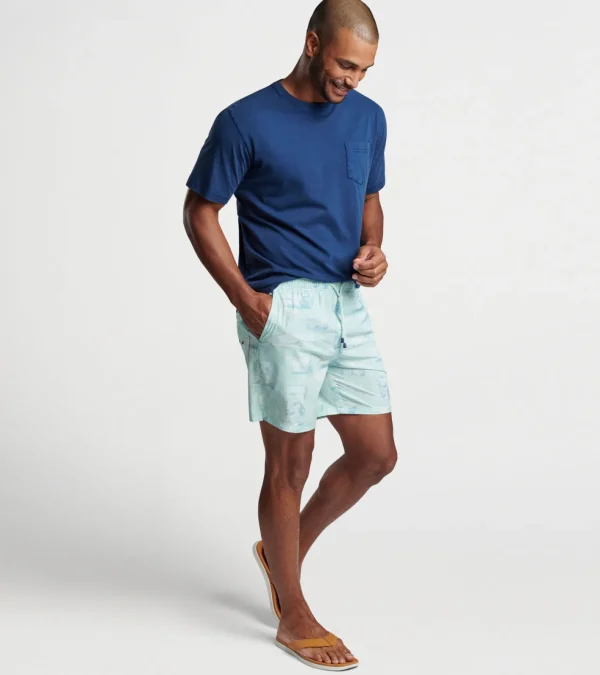 T-Shirts-Peter Millar T-Shirts Postcards From Italy Swim Trunk