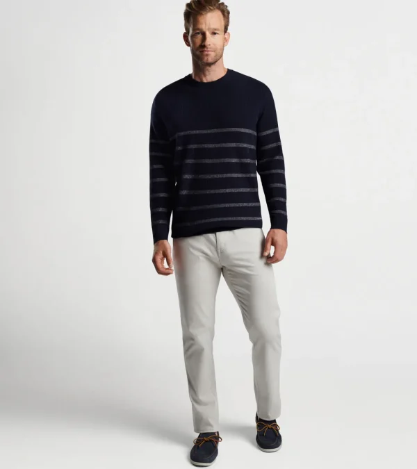 Sport Shirts-Peter Millar Sport Shirts Sampson Striped Crewneck Sweater