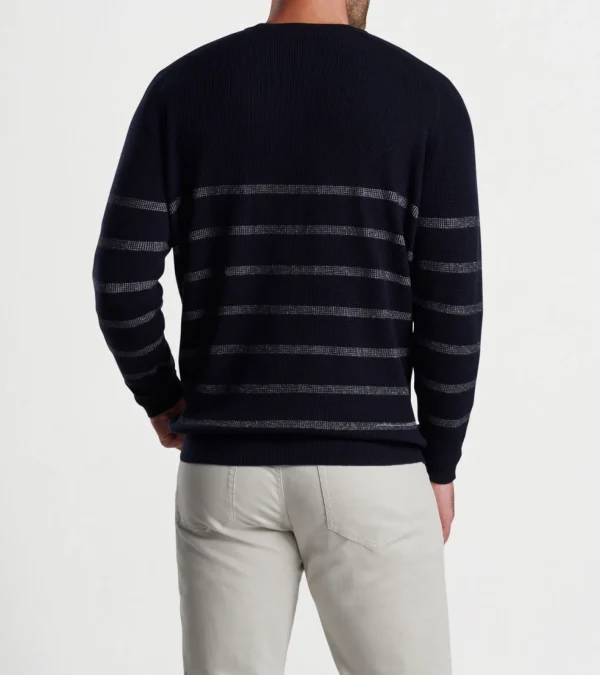 Sport Shirts-Peter Millar Sport Shirts Sampson Striped Crewneck Sweater