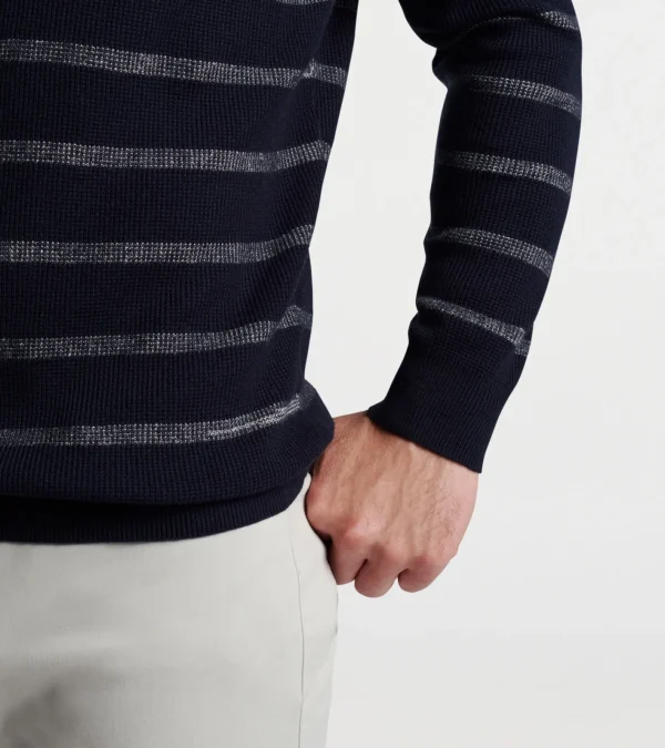 Sport Shirts-Peter Millar Sport Shirts Sampson Striped Crewneck Sweater