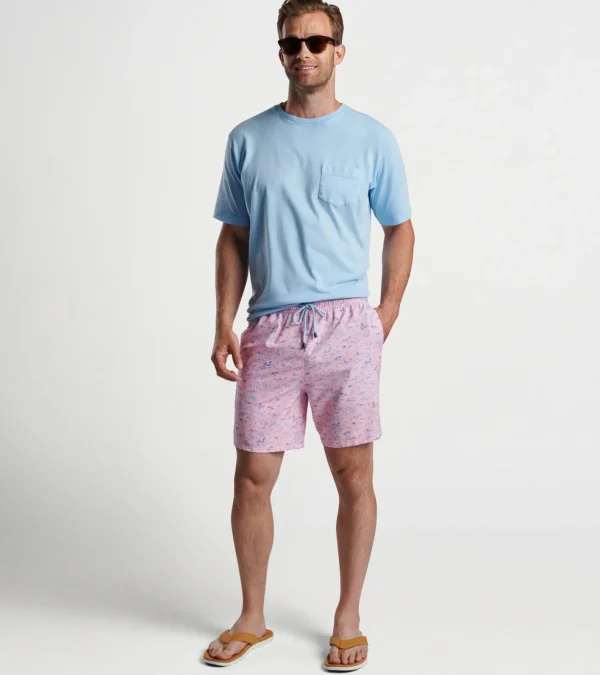 T-Shirts-Peter Millar T-Shirts Shark Sighting Swim Trunk