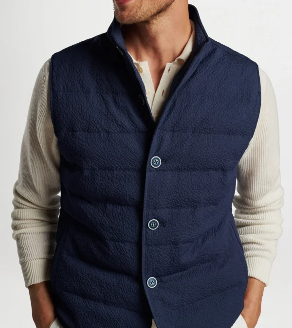 Jackets & Coats-Peter Millar Jackets & Coats Smith Seersucker Vest