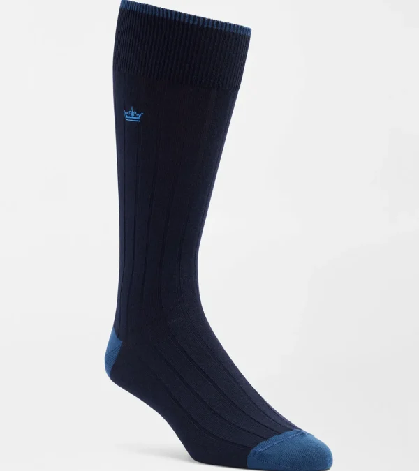 Coastal Adventure-Peter Millar Coastal Adventure Solid Rib Crew Sock