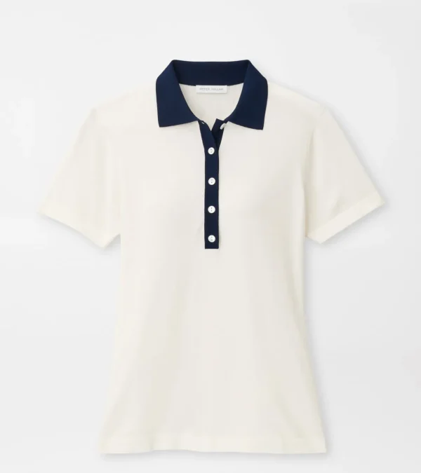 Crown-Peter Millar Crown Stuart Short-Sleeve Collared Performance Sweater