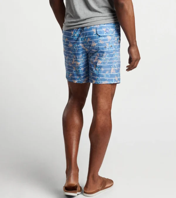 Coastal Adventure | T-Shirts | Mountain Getaway-Peter Millar Coastal Adventure | T-Shirts | Mountain Getaway Surf's Up Striped Swim Trunk